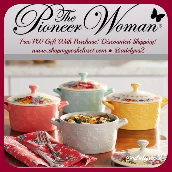 The Pioneer Woman Other - 🌺 New Pioneer Woman, 4 Pack Ceramic Mini Casserole Dish